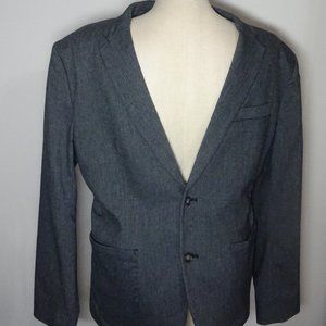 Men's Sports Coat Blazer Old Navy Large Gray with Herringbone Pattern
